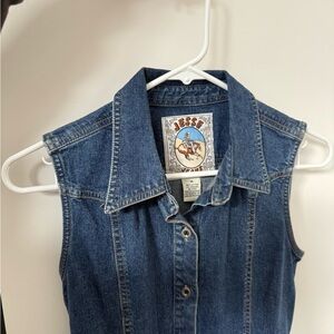 Jesse Jeans Denim Sleeveless Button Up Dress